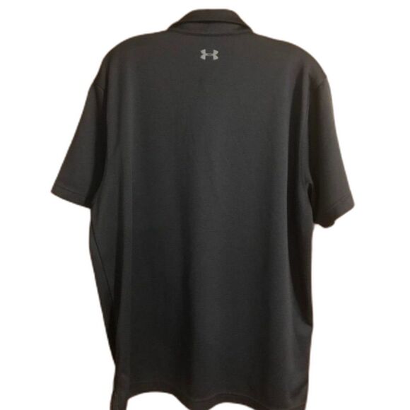 Under Armour Heatgear Polo Shirt Men's XL Black Knit 3 Button Casual Pullover - Picture 2 of 7